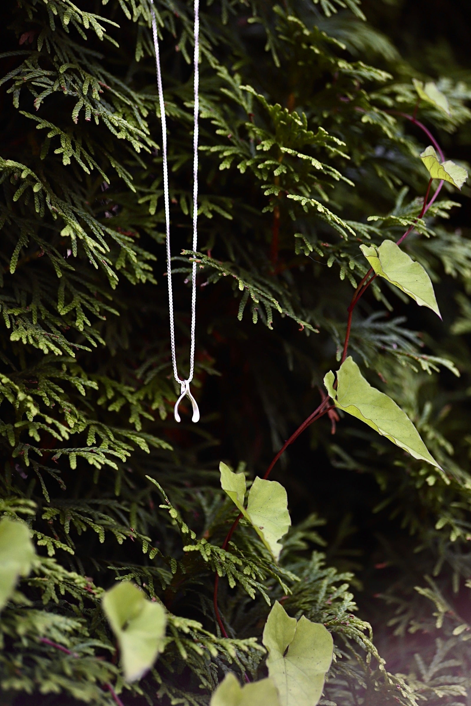 LFJ Sterling Silver Wishbone Necklace