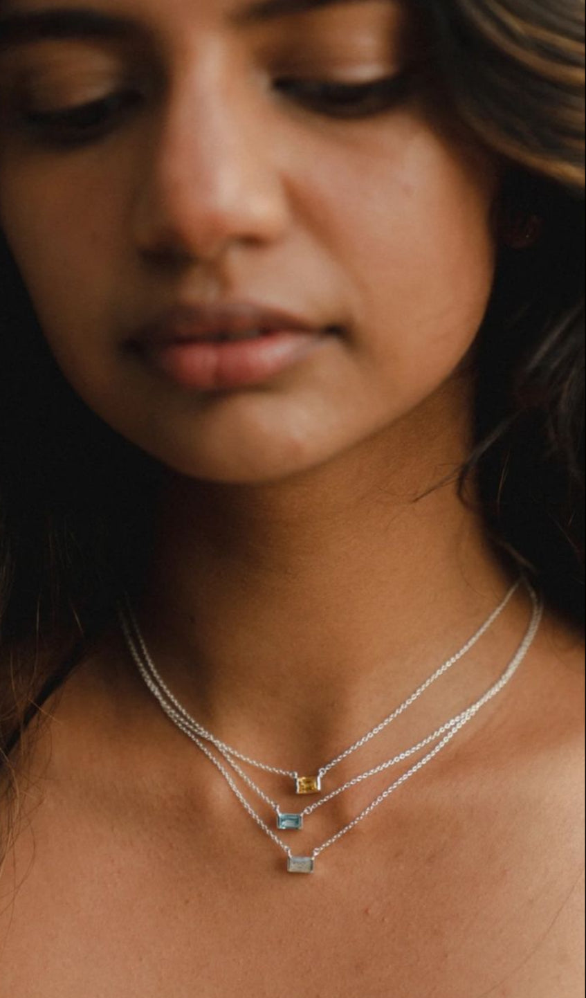 LFJ Sterling Silver Uma Gemstone Necklace