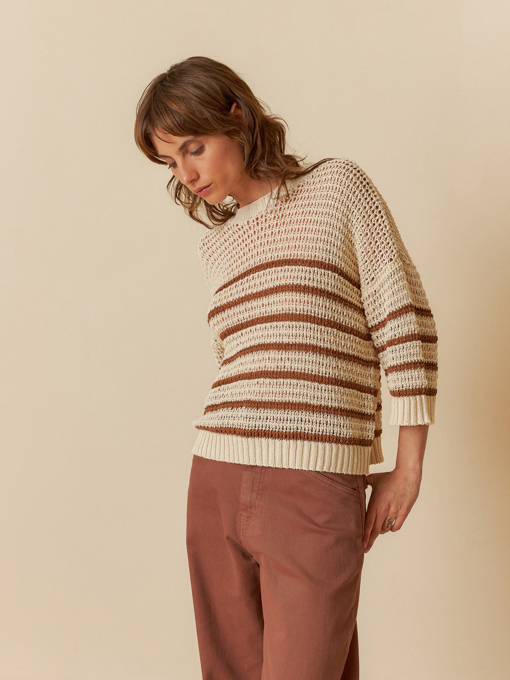 Indi & Cold - TWO-TONE STRIPED JERSEY