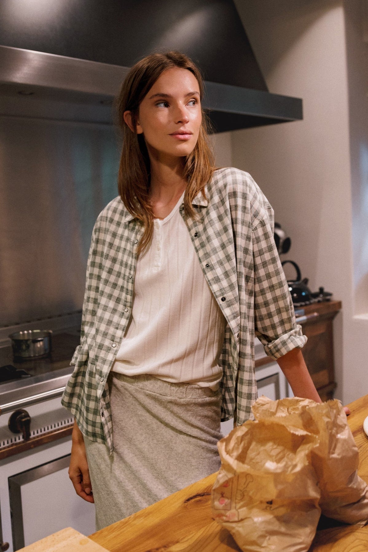 Indi & Cold Vichy Button Shirt