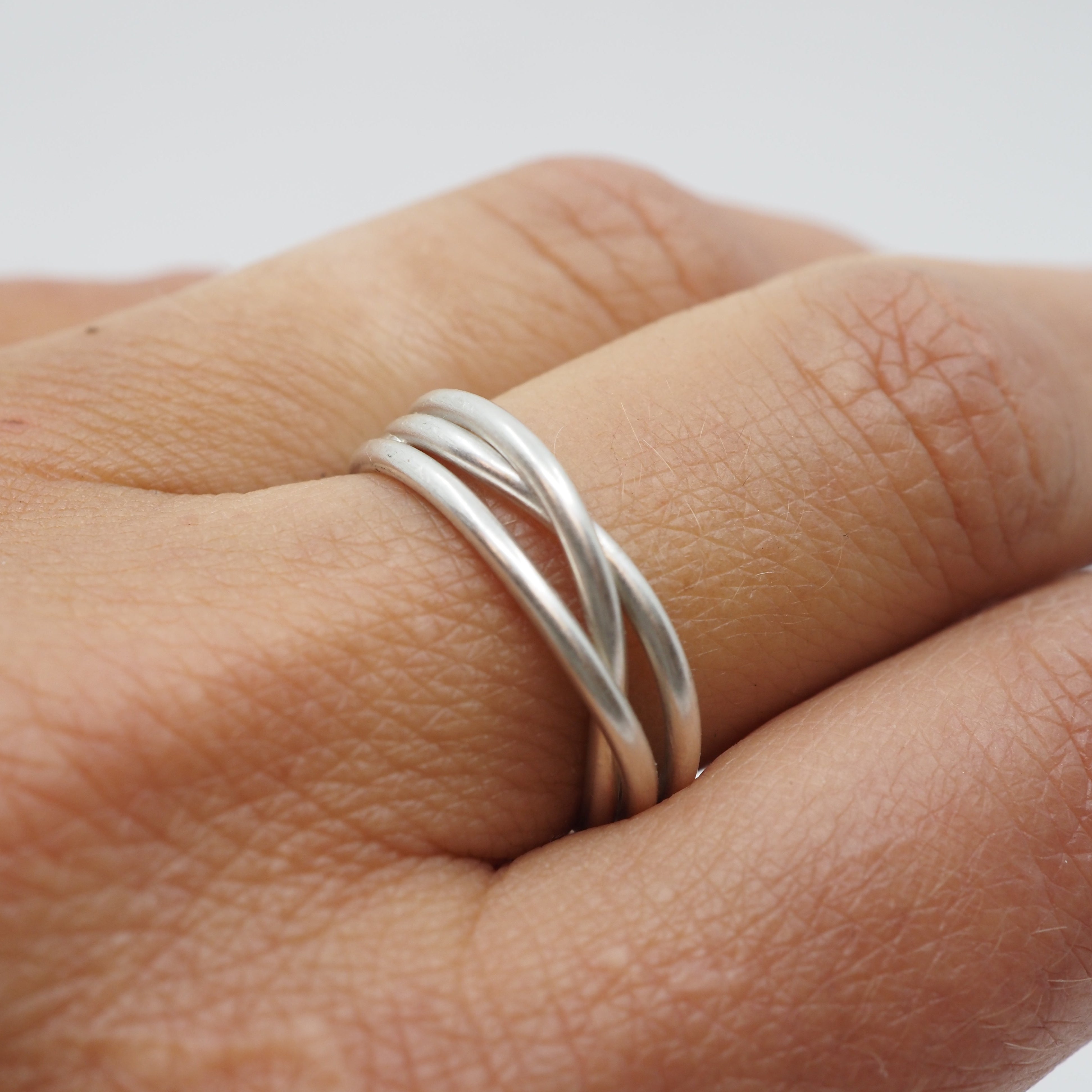 LFJ Sterling Silver Willow Ring - 3 Strand