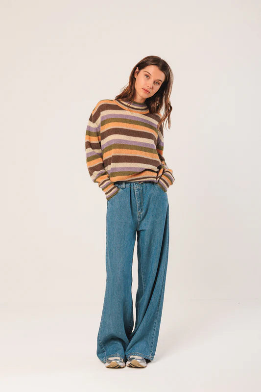 Indi & Cold Striped Pullover Sweater