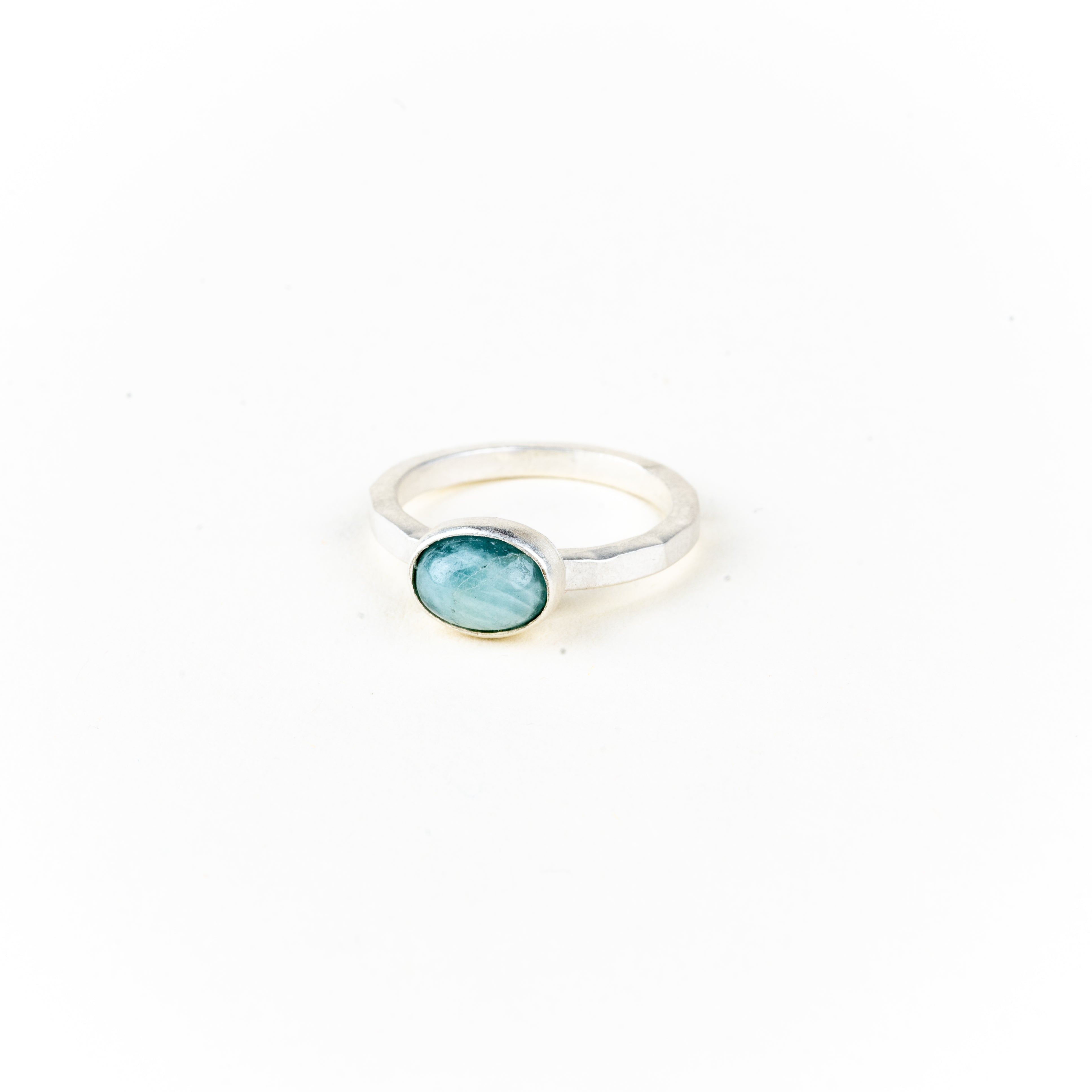 Oval Aquamarine Silver Ring