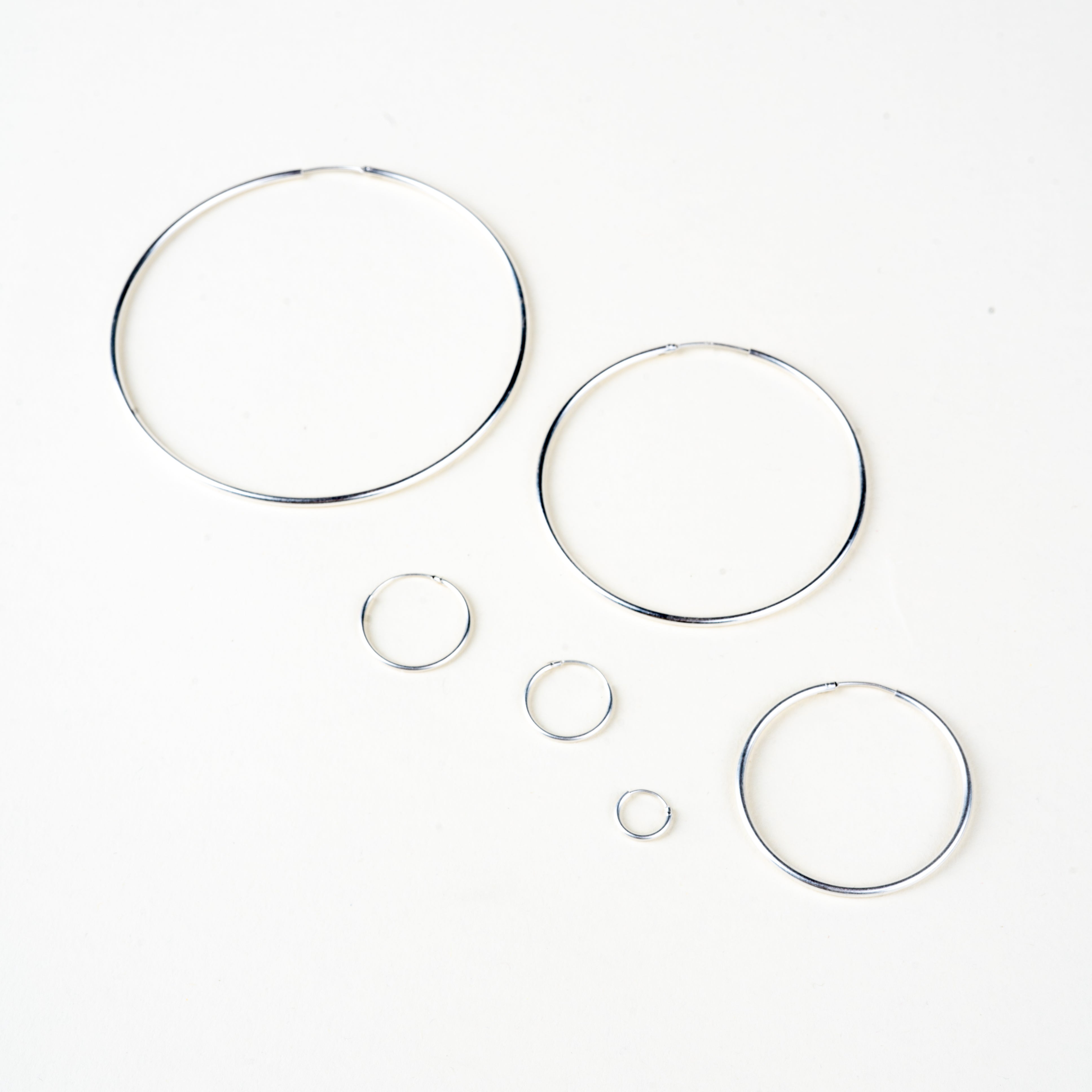 LFJ Sterling Silver Sleeper Hoop Earrings