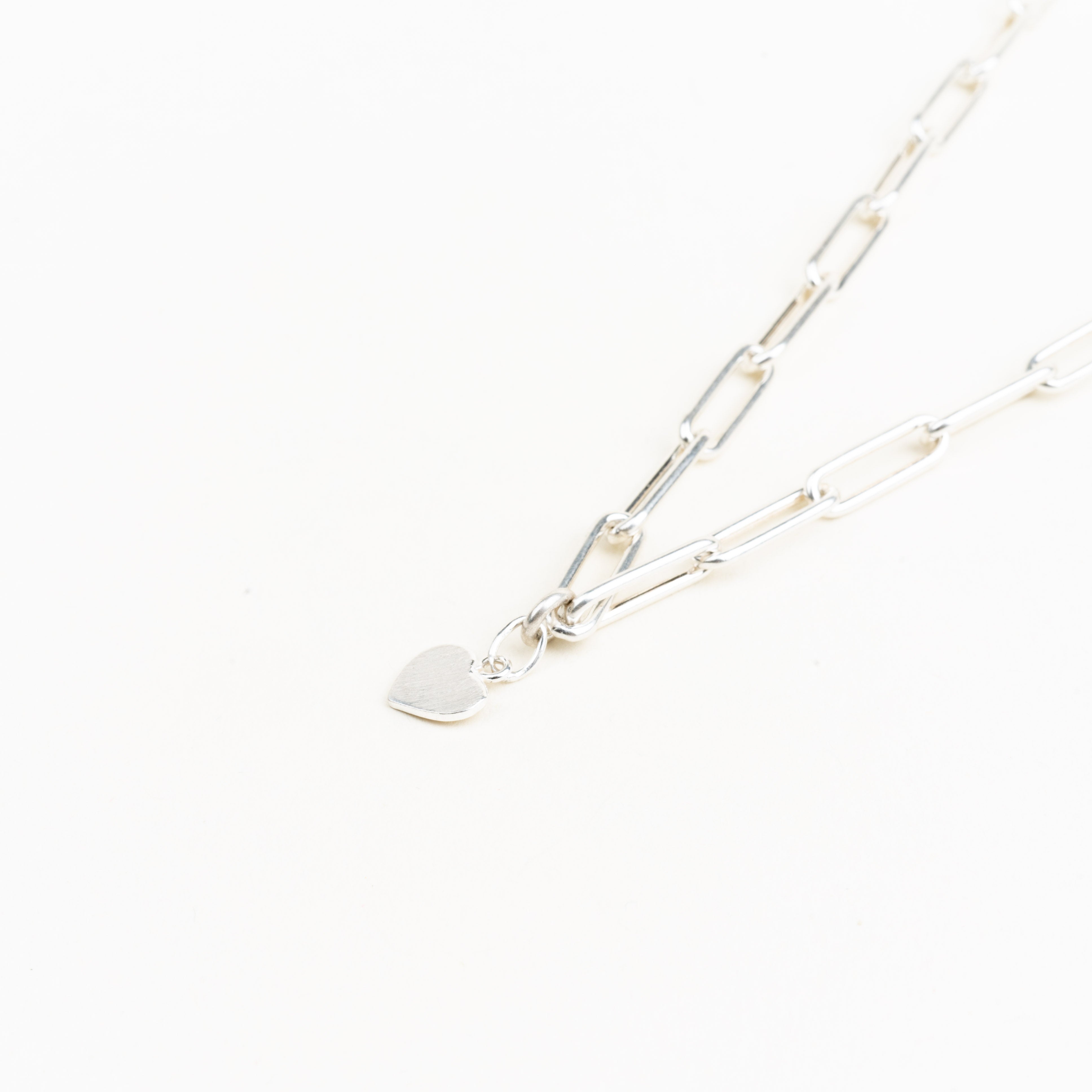 LFJ Sterling Silver Eclipse Necklace with Heart