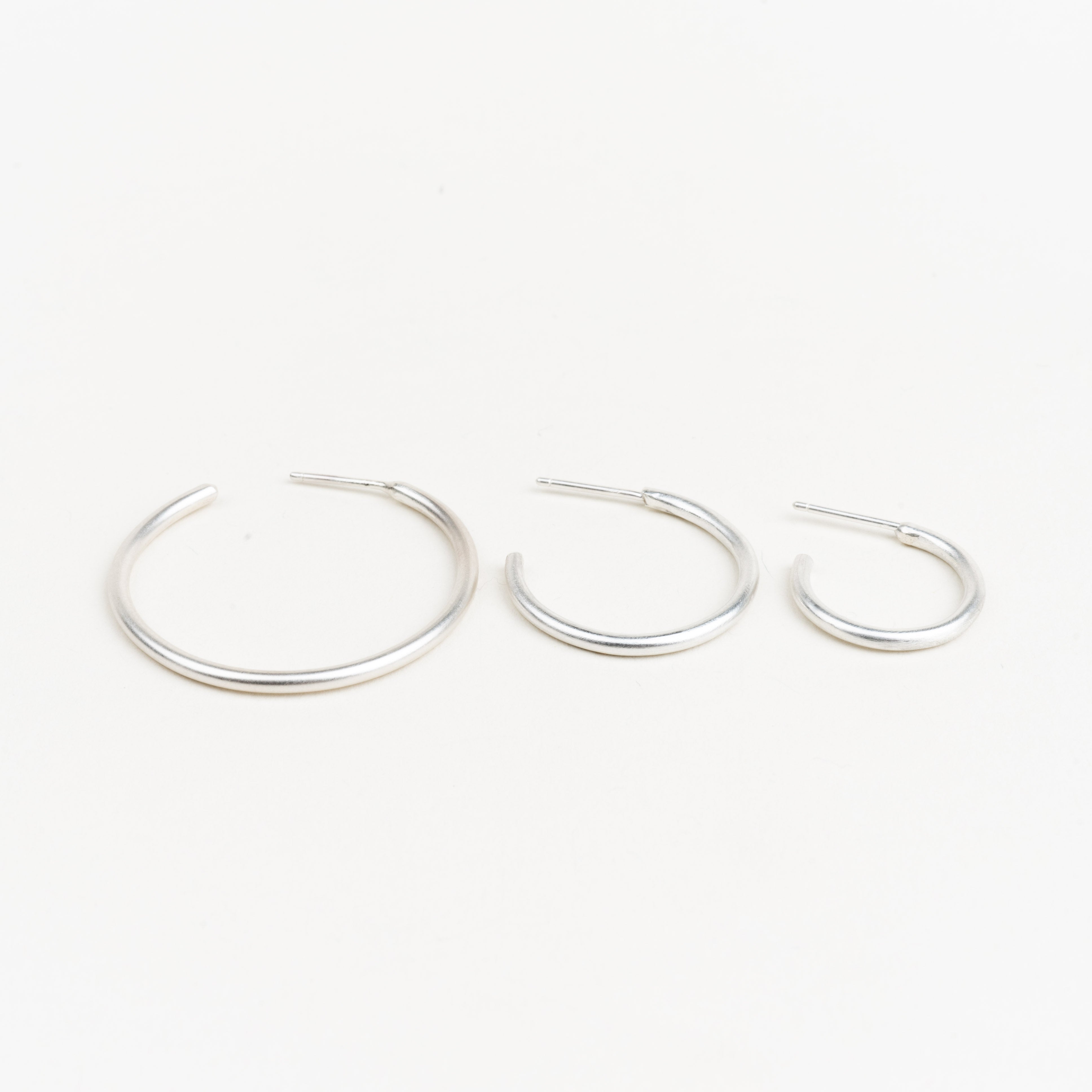 LFJ Sterling Silver Classic Brushed Hoops