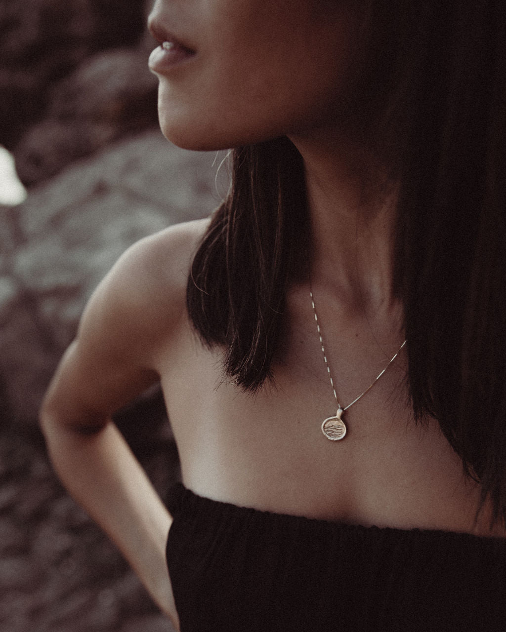 Gold Plated Wave Love Talisman Necklace