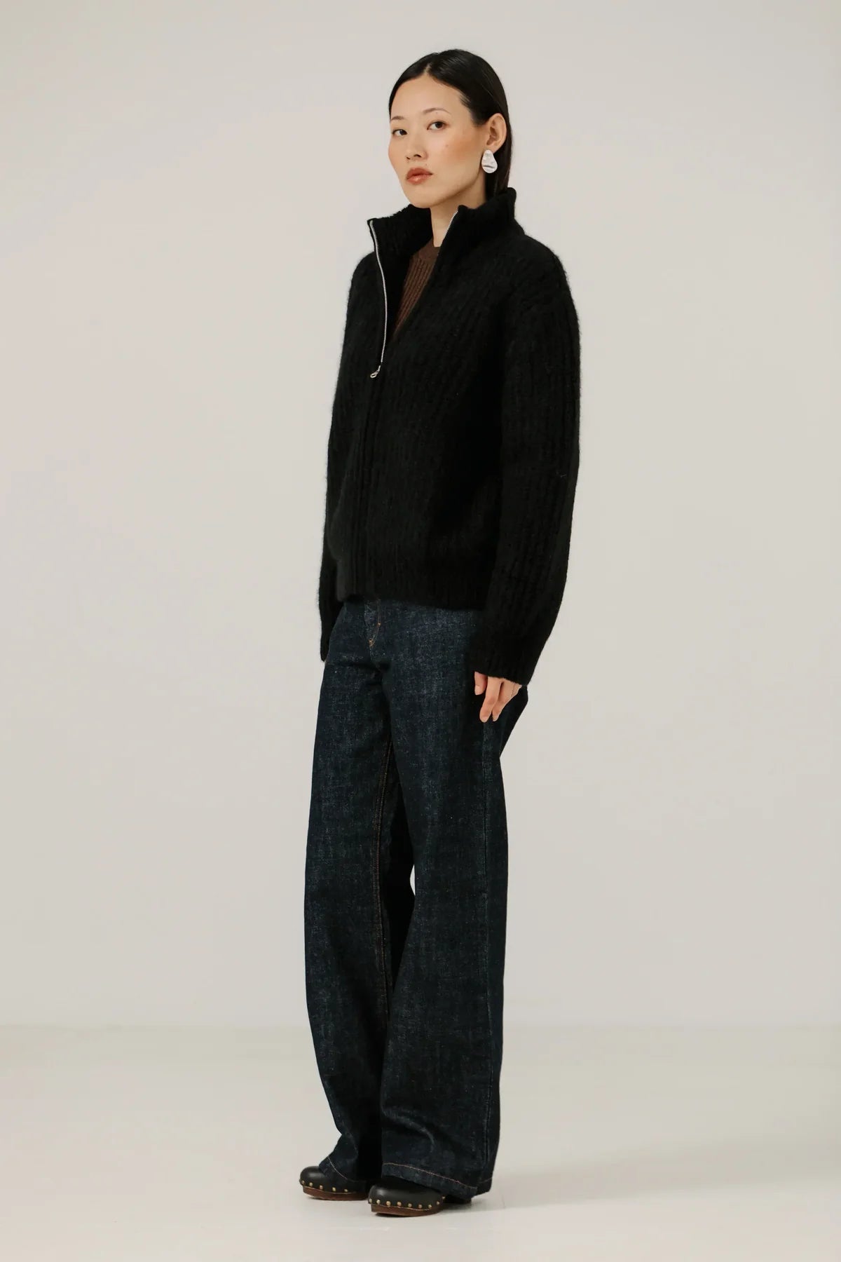 Bare Knitwear - Alpaca Rib Full Zip Jacket