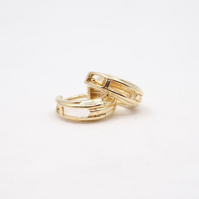 Cut-Out Huggie Hoop - 10k Gold