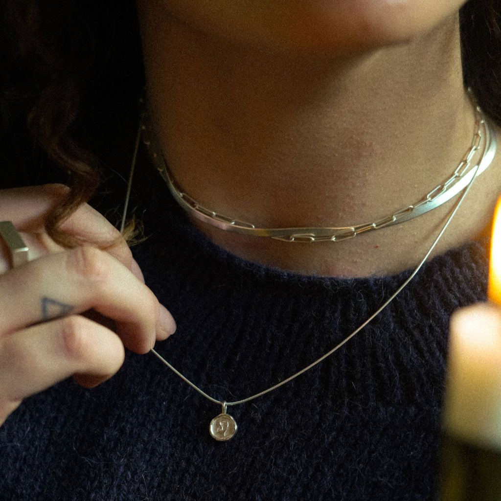 Sterling Silver Herringbone Necklace