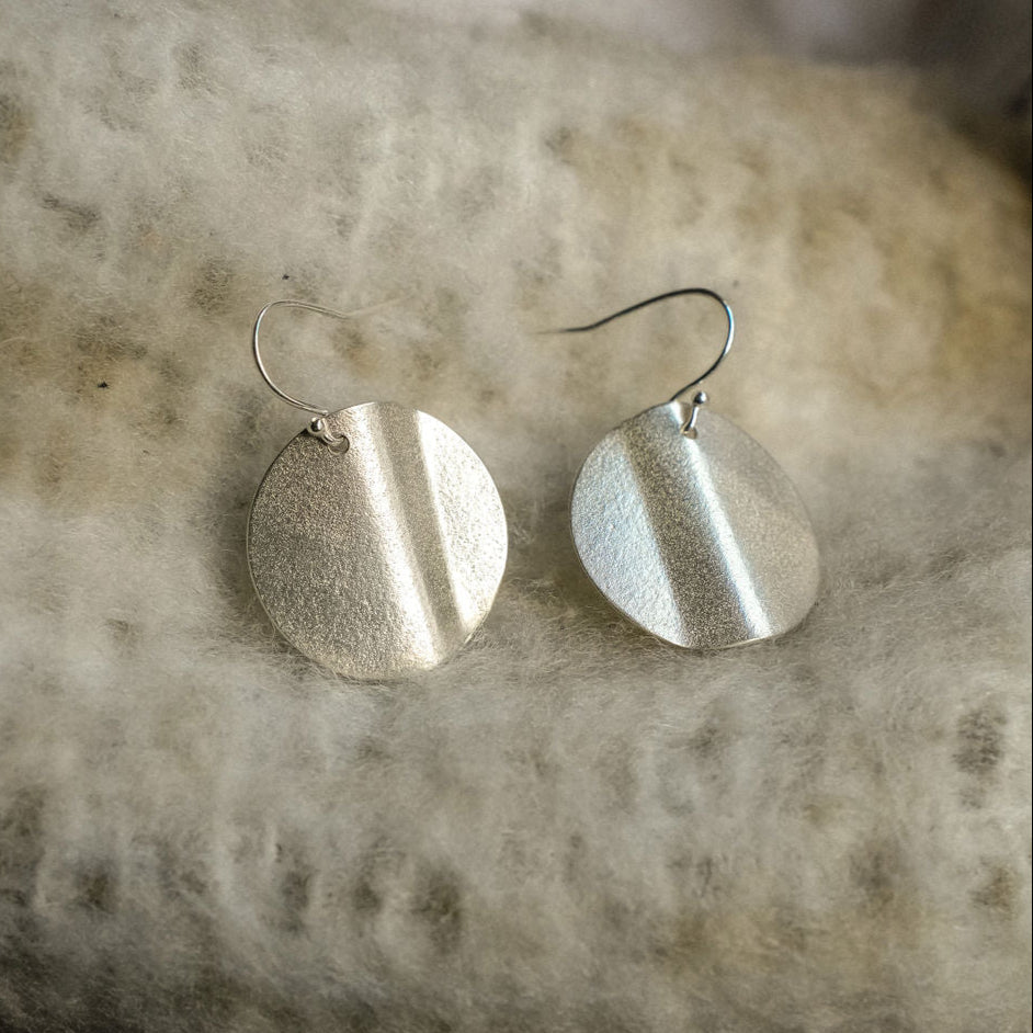 Sterling Silver Orbit Wave Earrings