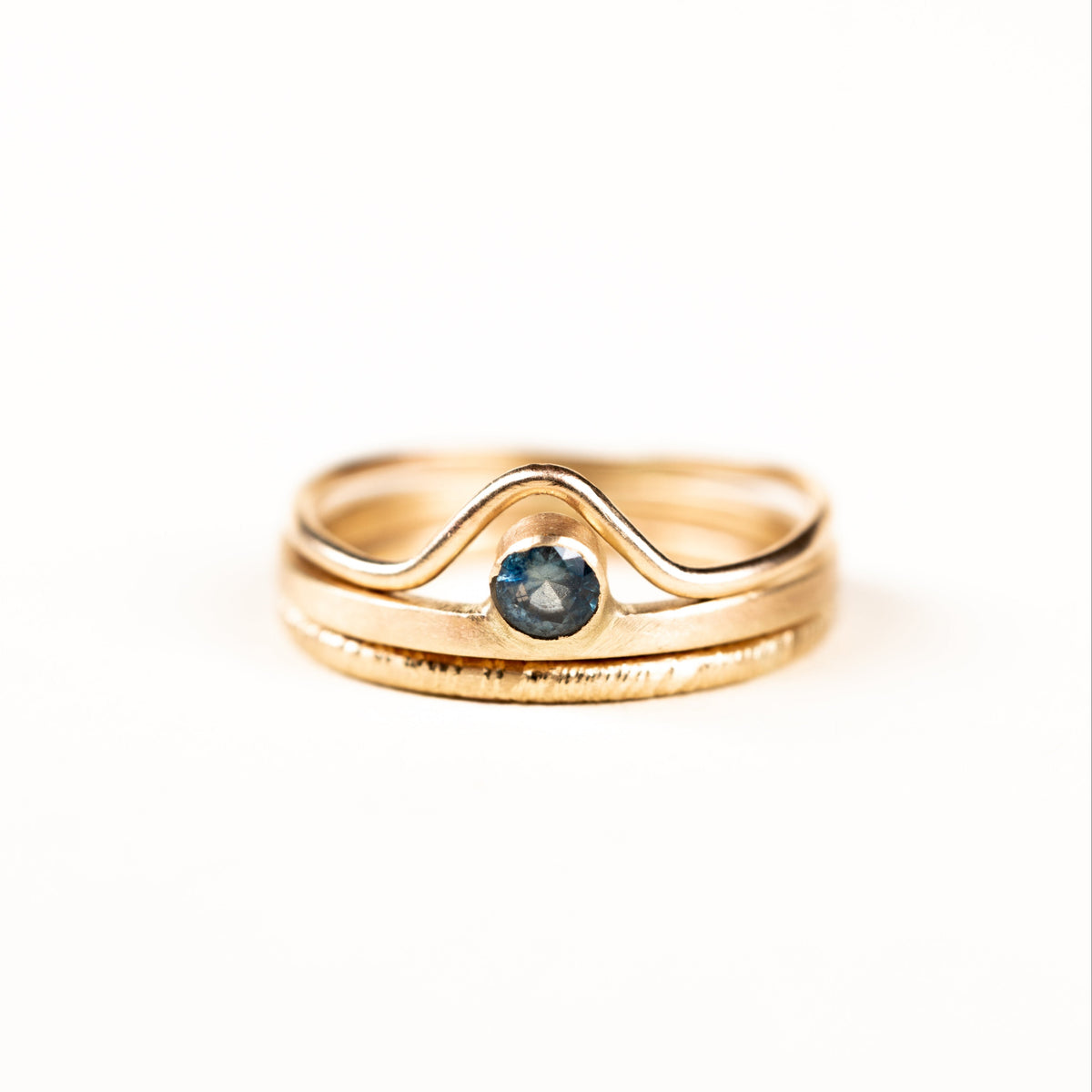 10k Gold Off-Set Ring - Set of 3 | The Factory Tofino