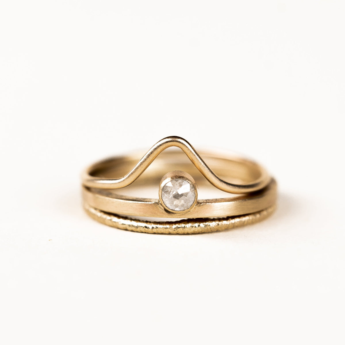 10k Gold Off-Set Ring - Set of 3 | The Factory Tofino