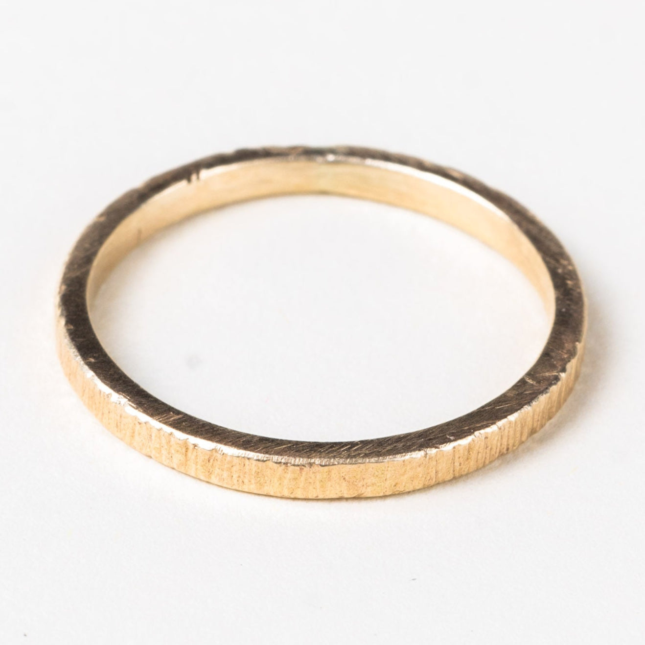 10K Gold Bark Texture Ring