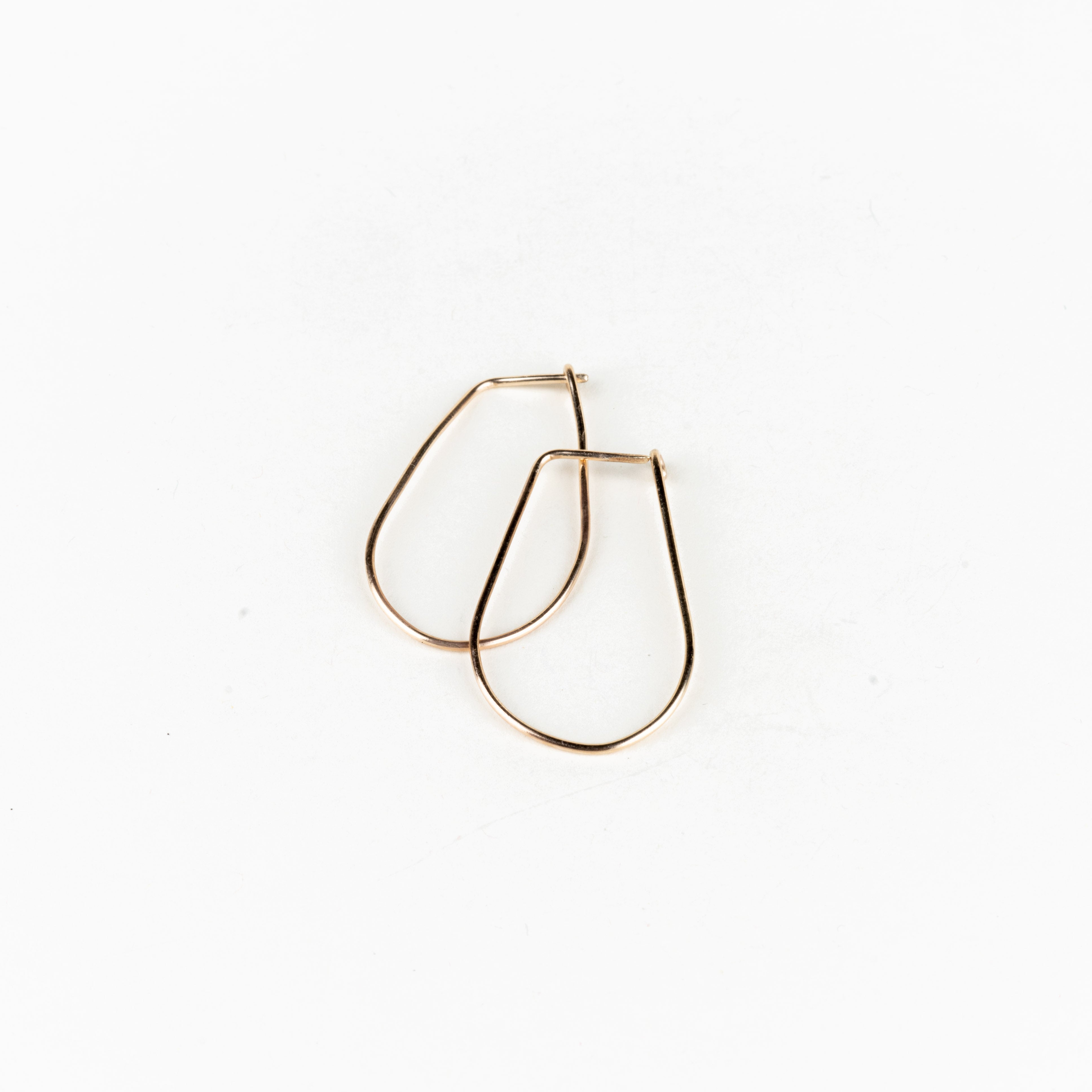 10k Gold Teardrop Half-Hammered Hoops