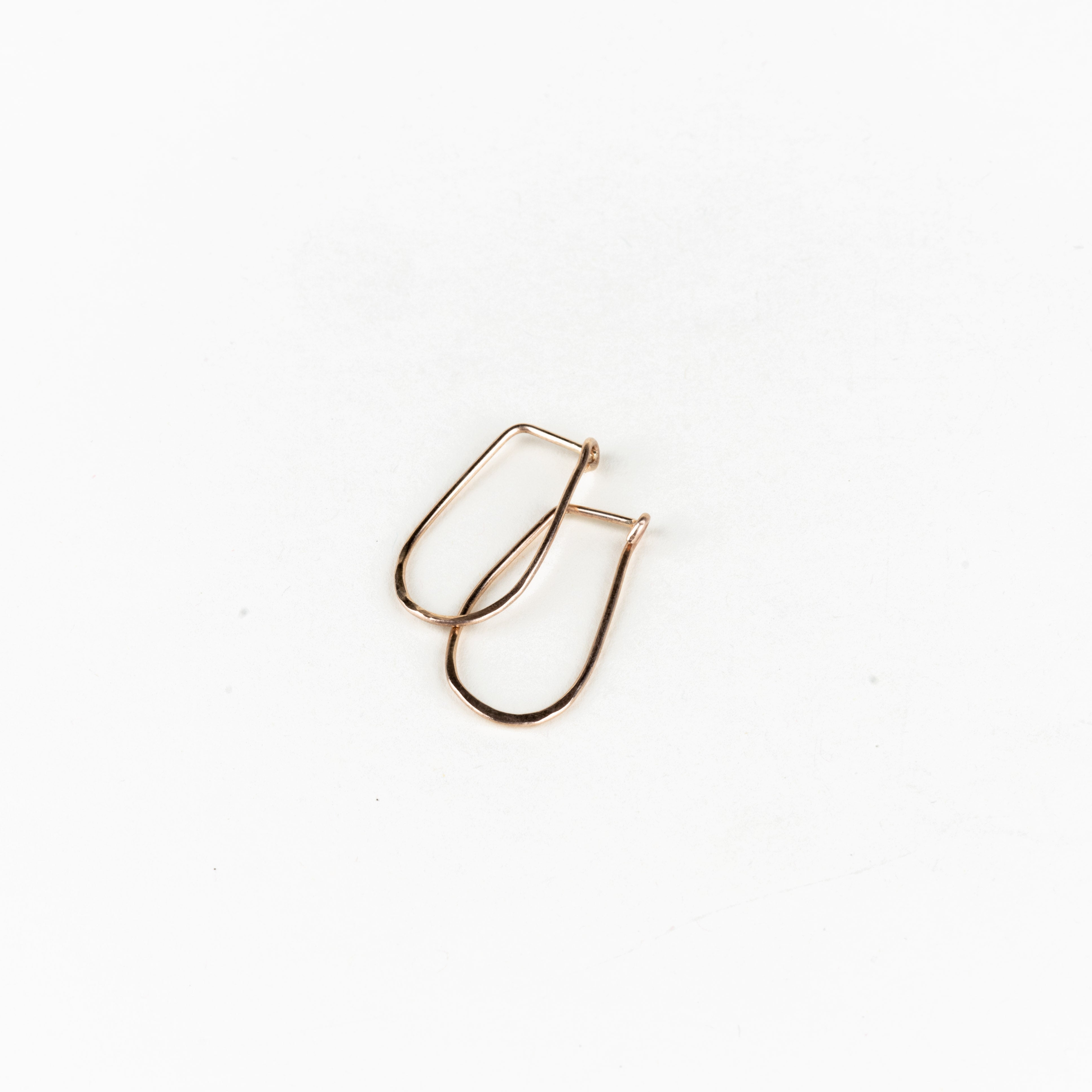 10k Gold Teardrop Half-Hammered Hoops