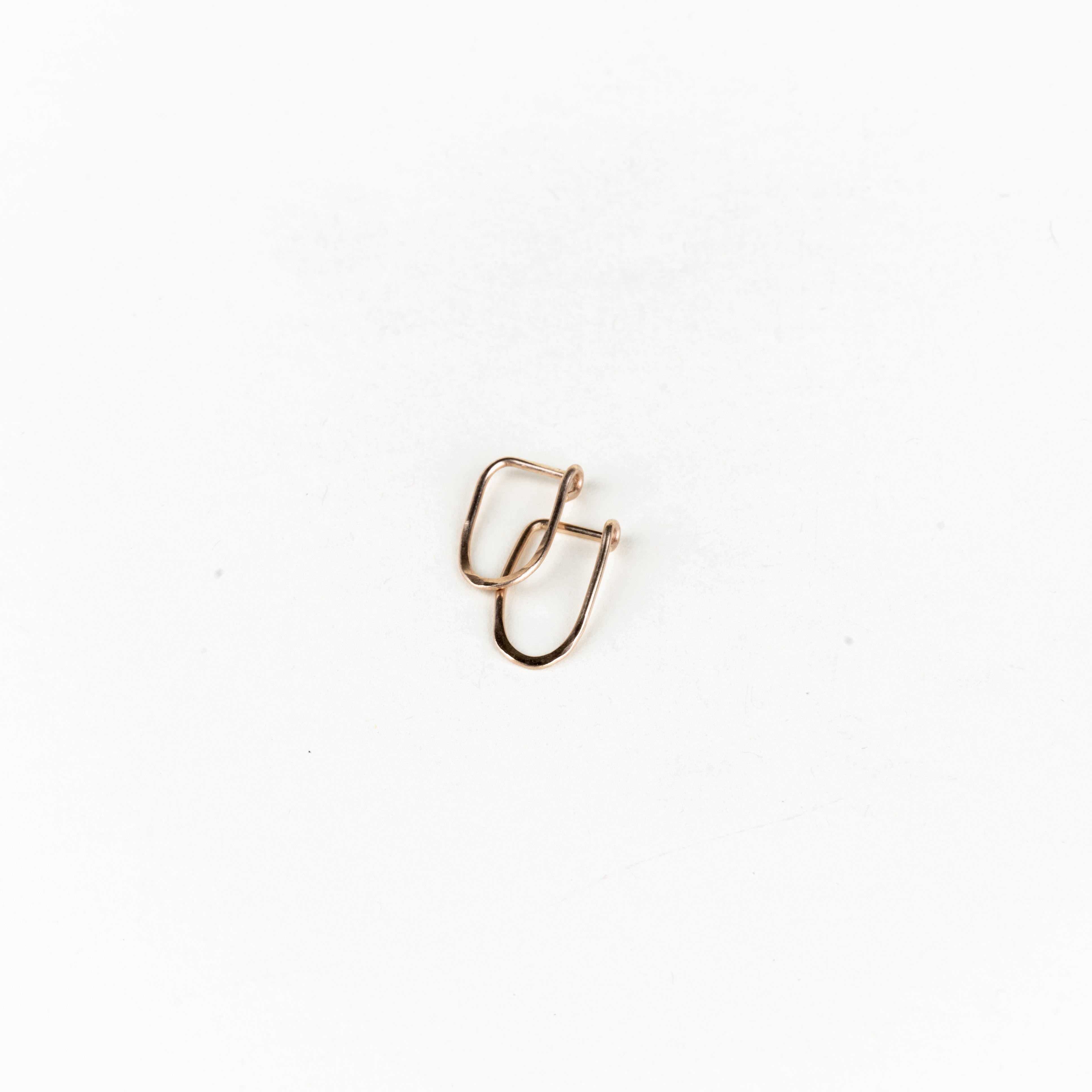 10k Gold Teardrop Half-Hammered Hoops