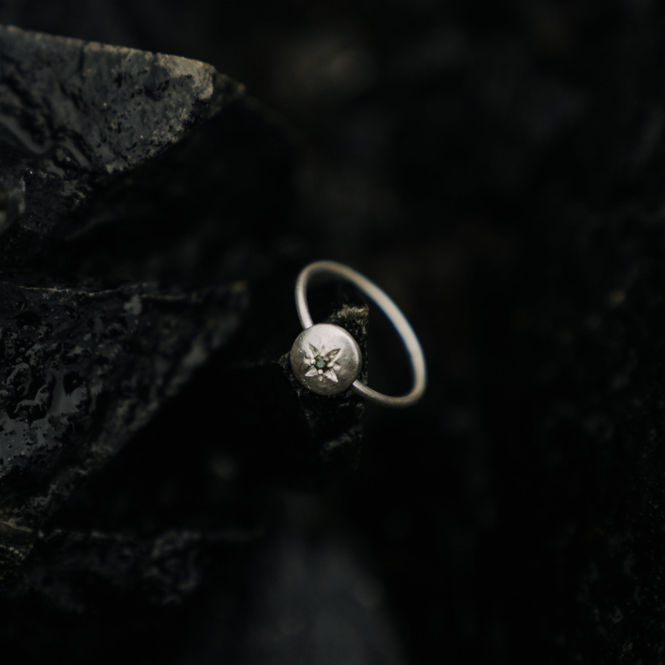 Sterling Silver Solstice Ring - Green Tourmaline