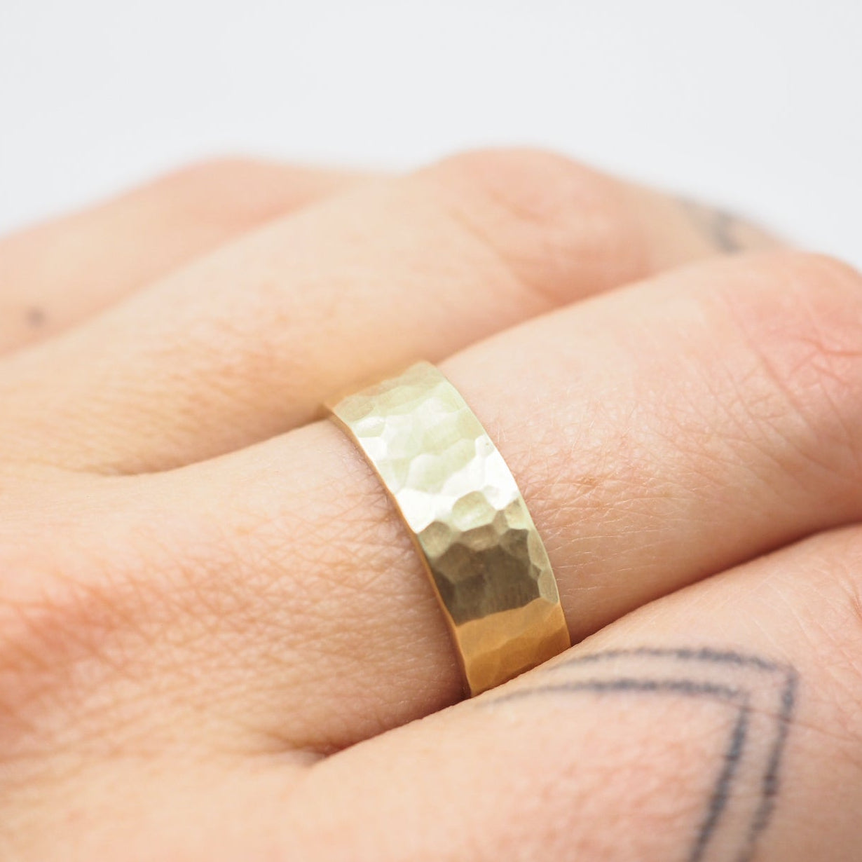 10K Gold Hammered Ring