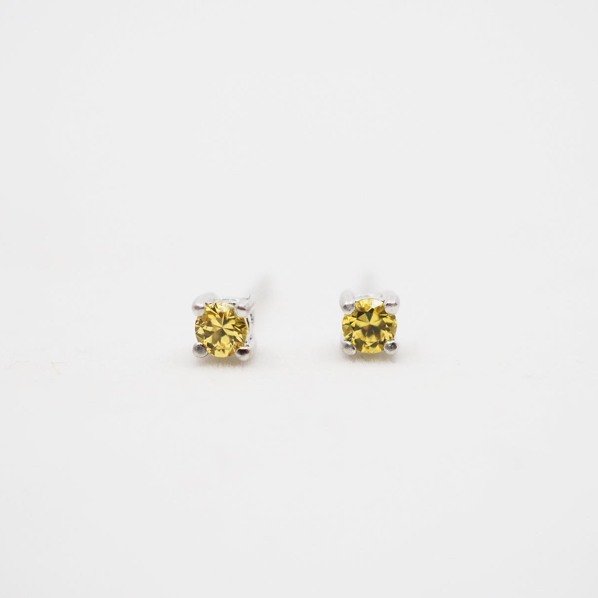 Sterling Silver Yellow Sapphire Studs