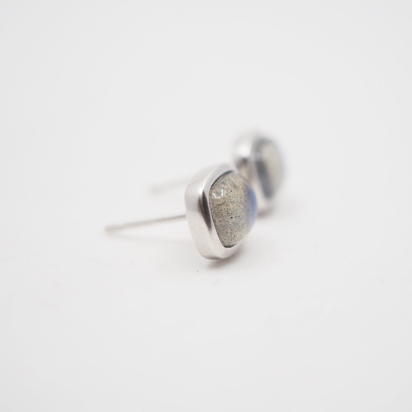 Sterling Silver Labradorite Cabochon Studs