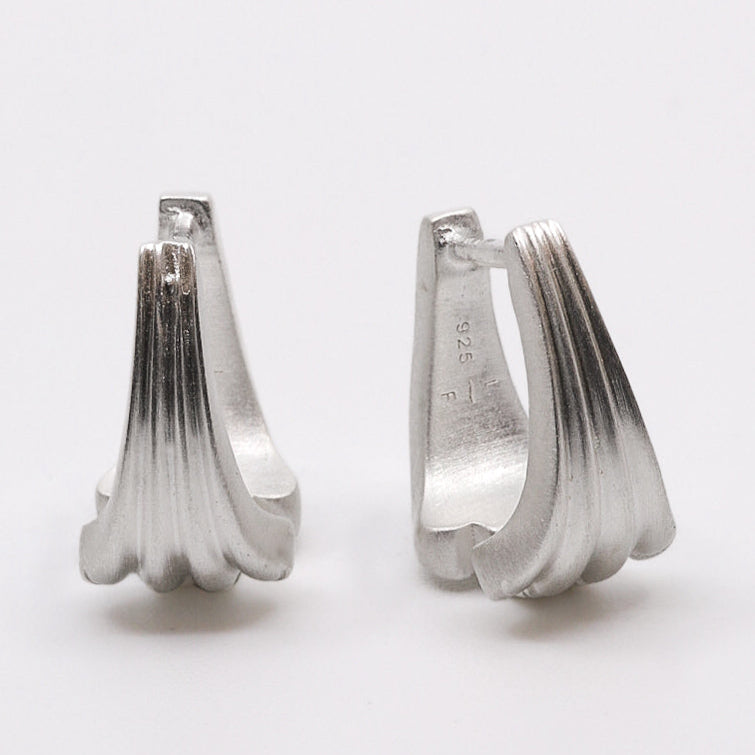 Meridian Huggie Hoops in Sterling Silver