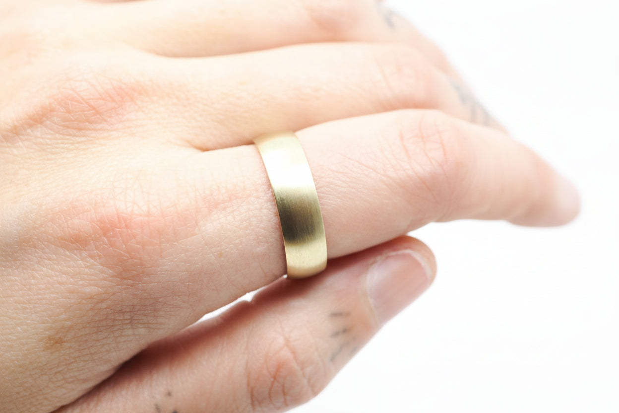10k Gold Half Round Band Comfort Fit