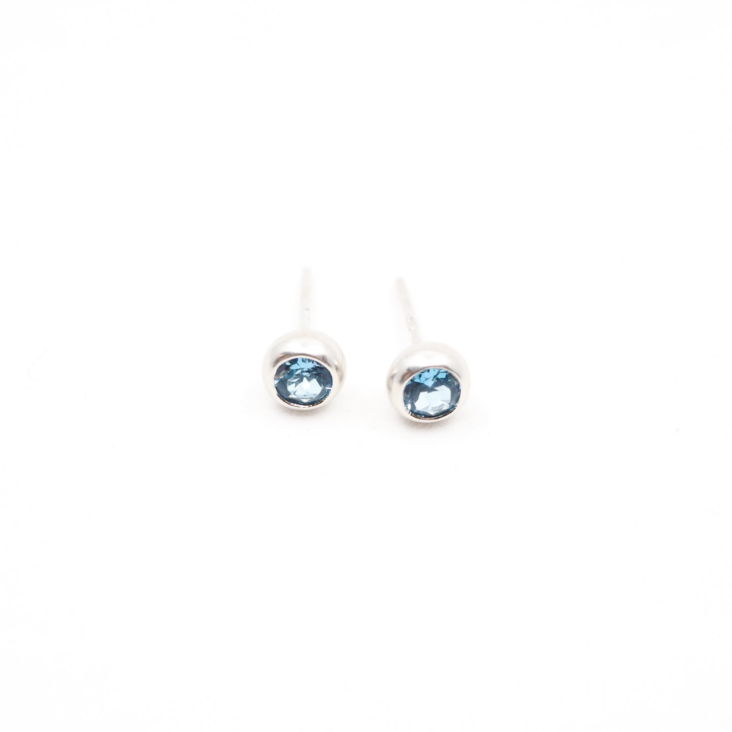 Sterling Silver Blue Topaz Studs