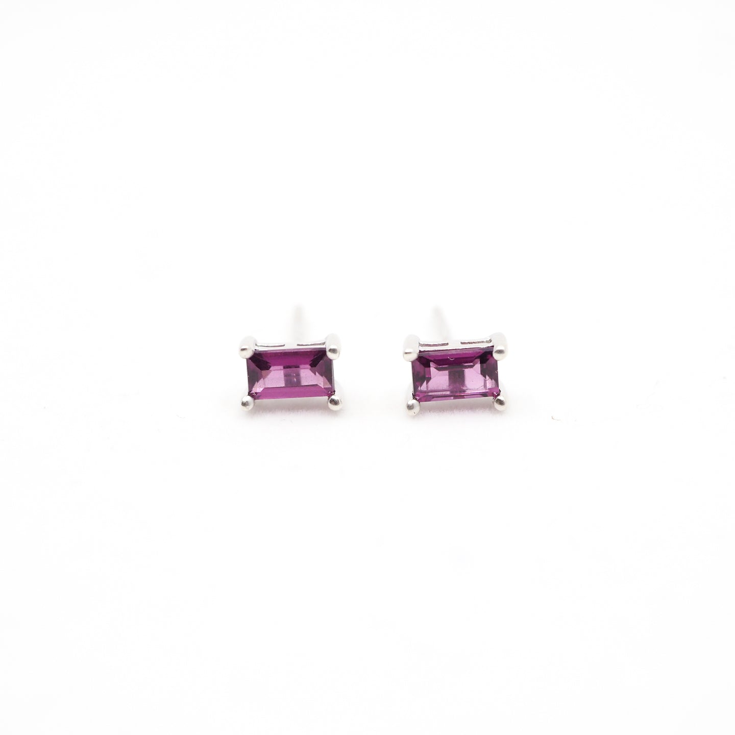 Sterling Silver Rhodolite Garnet Studs