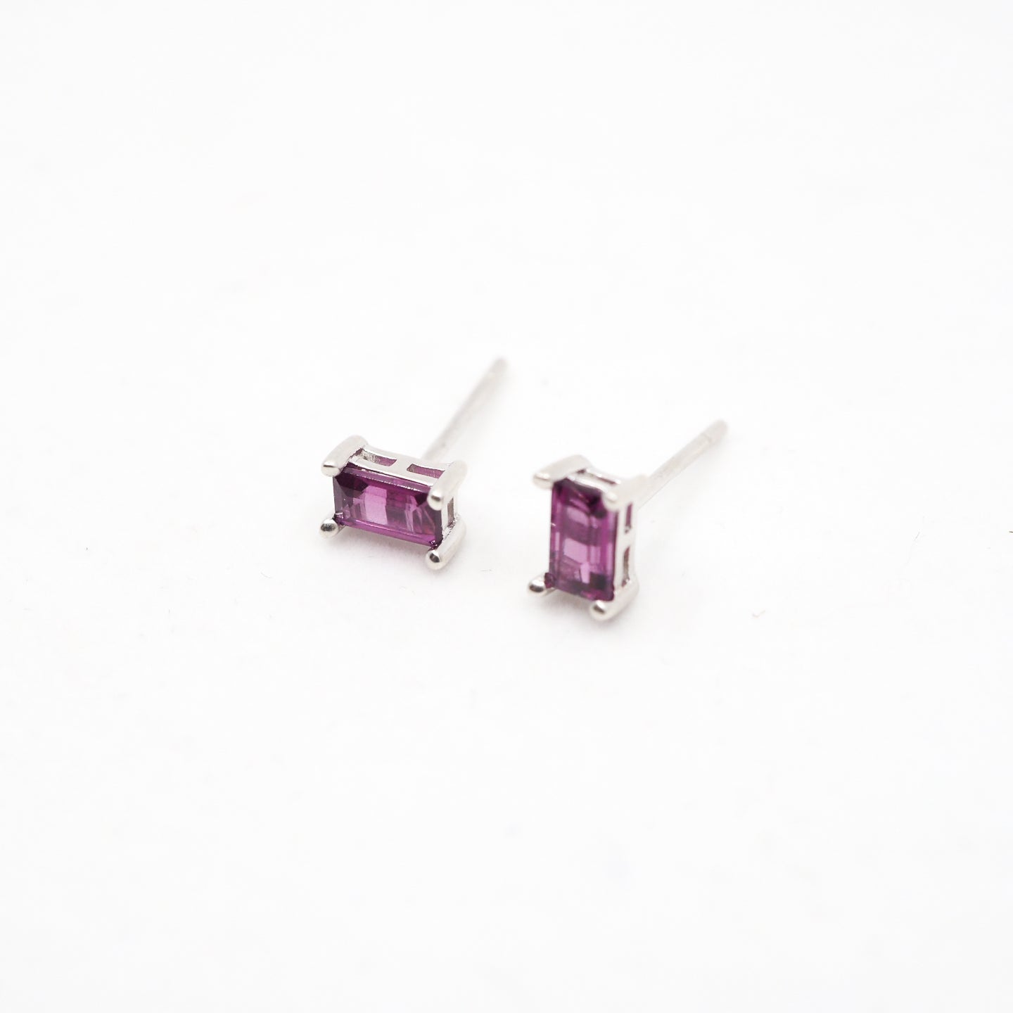Sterling Silver Rhodolite Garnet Studs