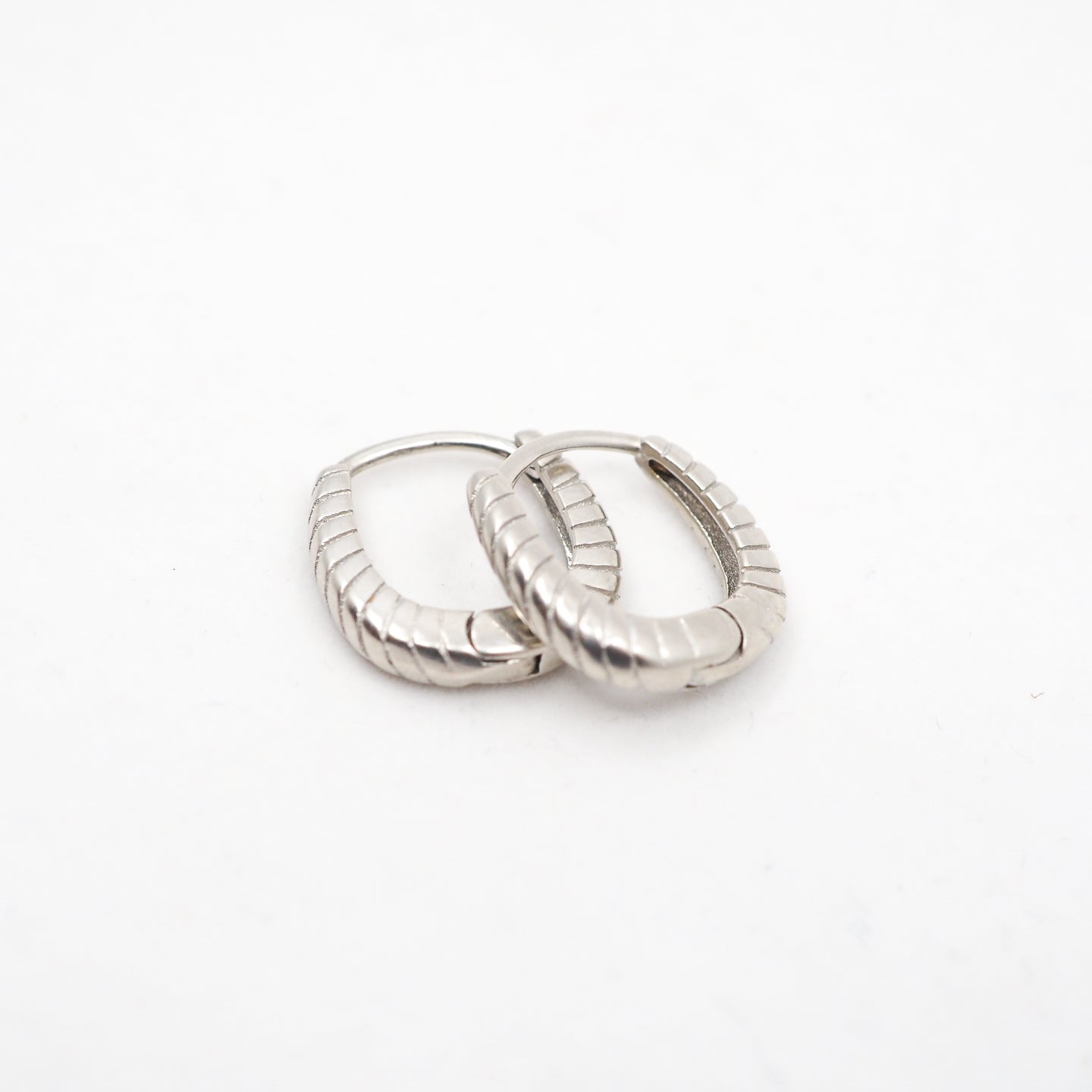 Braided Huggie Hoops - Sterling Silver