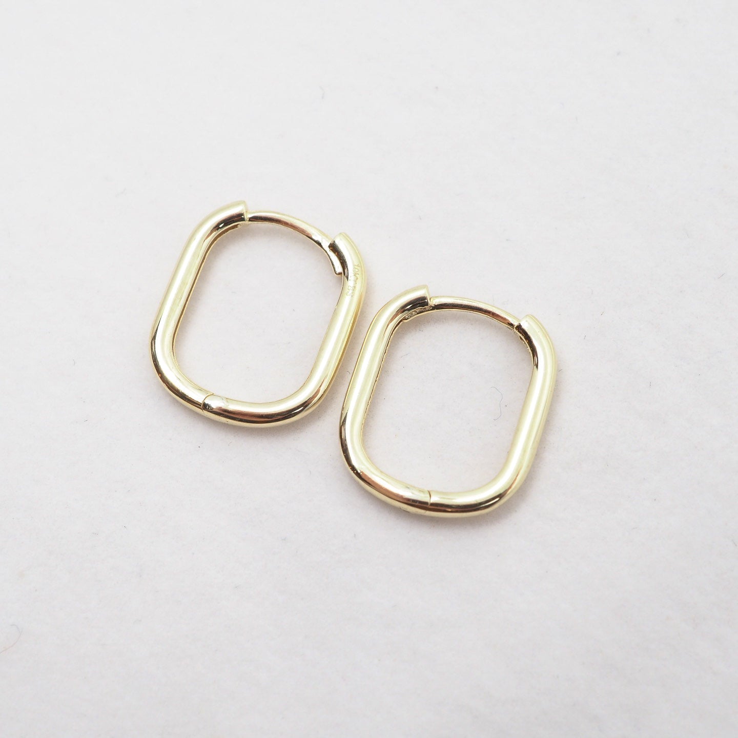 10k Gold Square Huggie Hoops