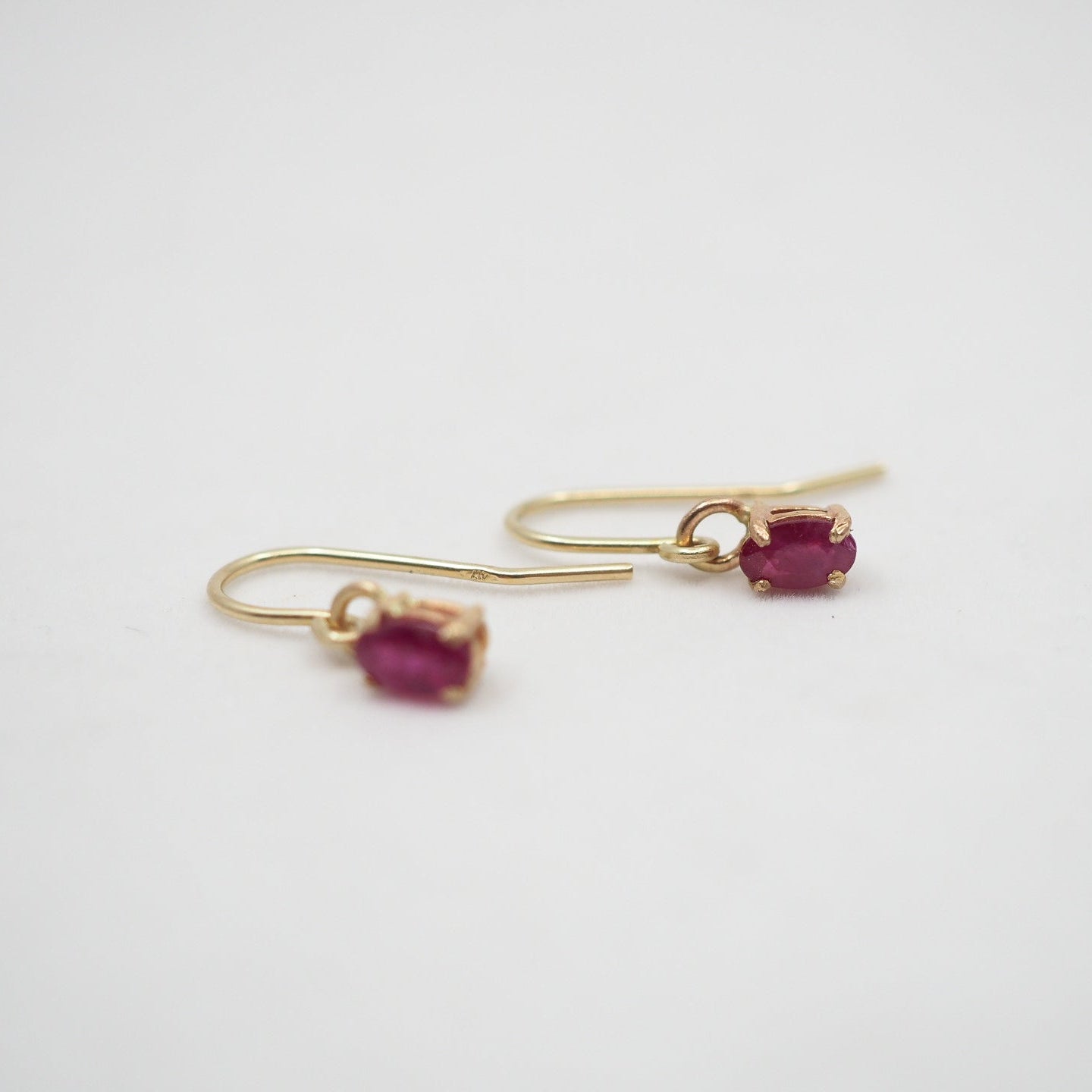 10K Gold Sunlight Dangle Earrings - Ruby