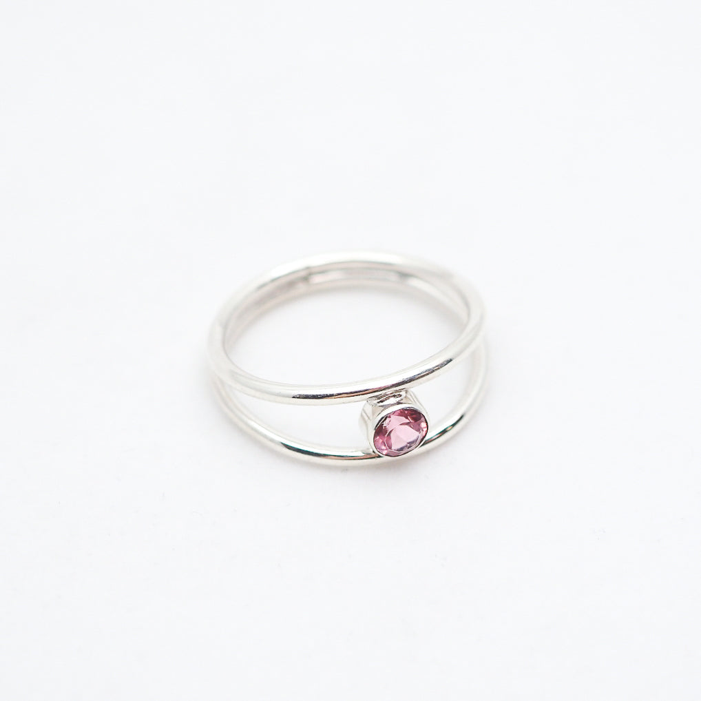 Iris Ring - Sterling Silver & Pink Tourmaline