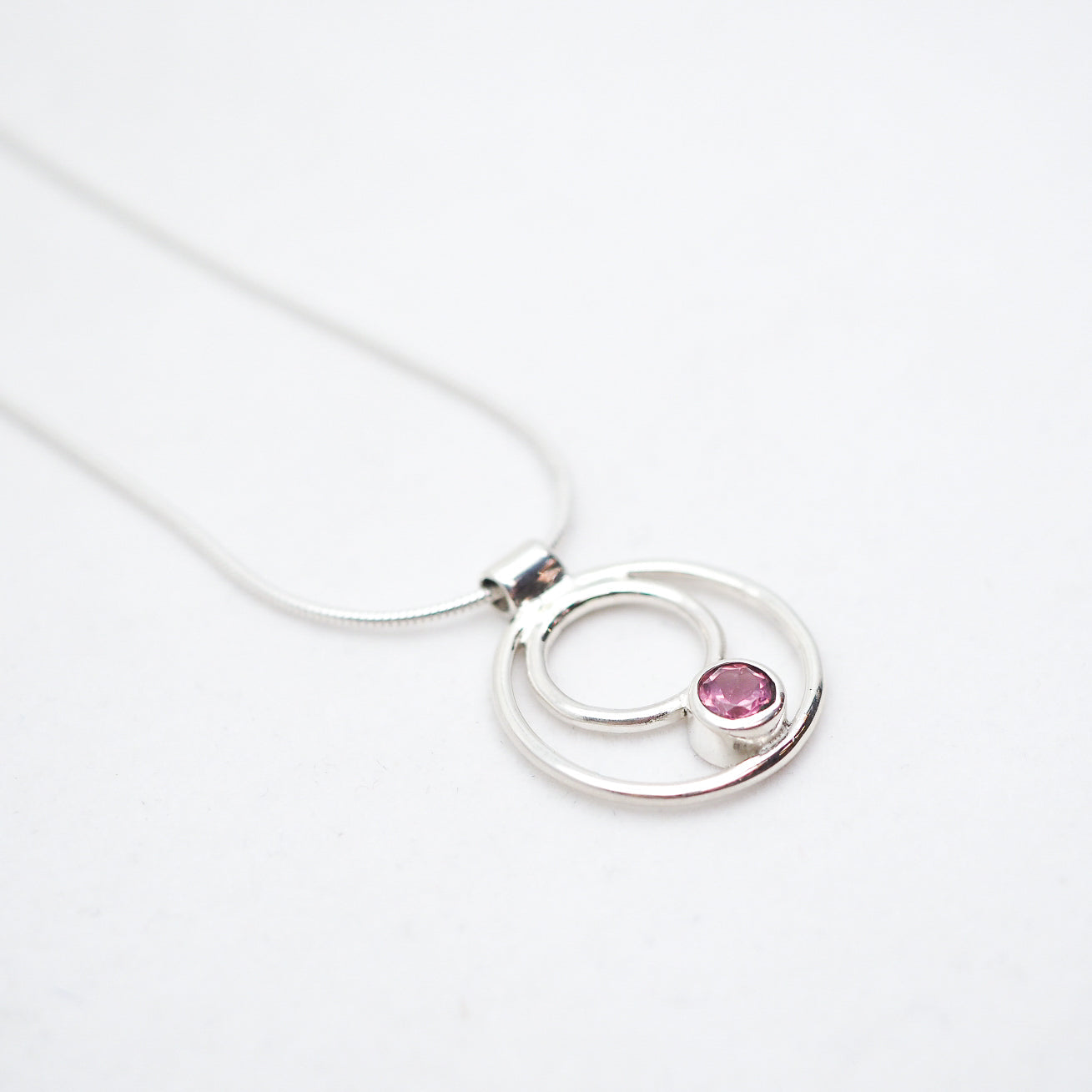 Iris Necklace - Sterling Silver & Pink Tourmaline