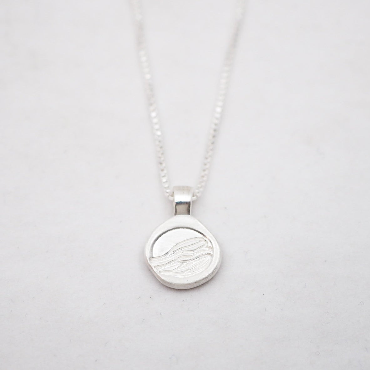 Wave Love Charm Necklace - Sterling Silver