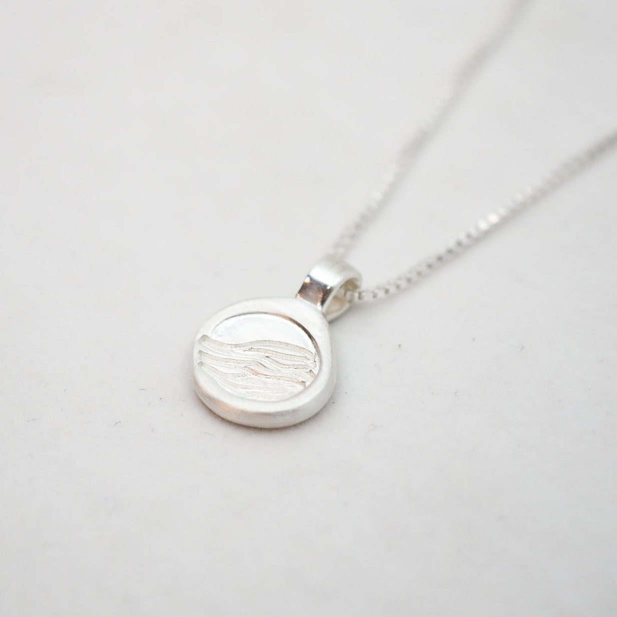 Wave Love Charm Necklace - Sterling Silver