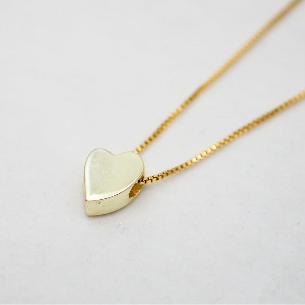 Heart Charm Necklace - Gold Plated