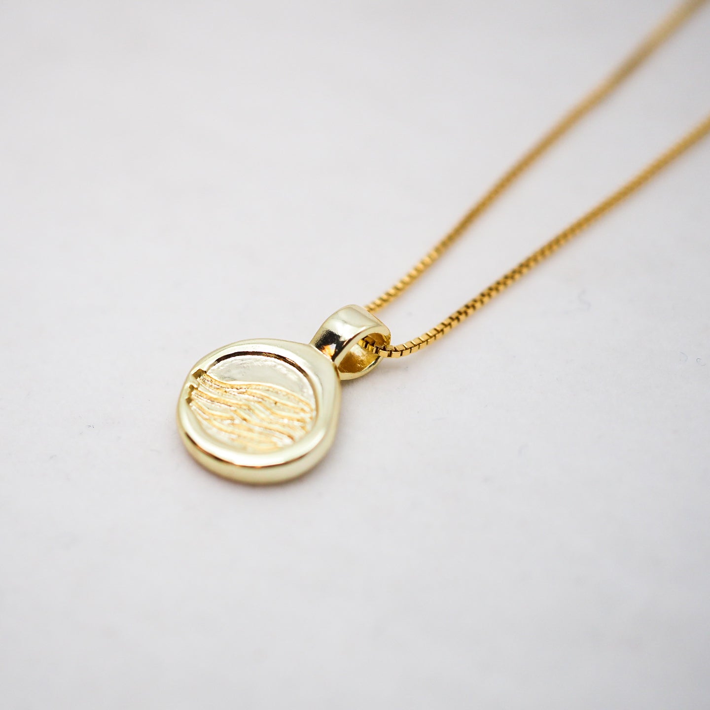 Wave Love Charm Necklace - Gold Plated