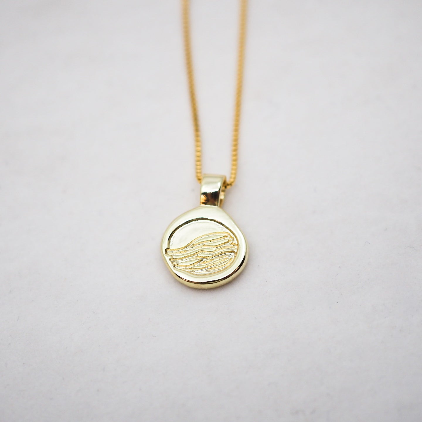Wave Love Charm Pendant Necklace - Gold Plated