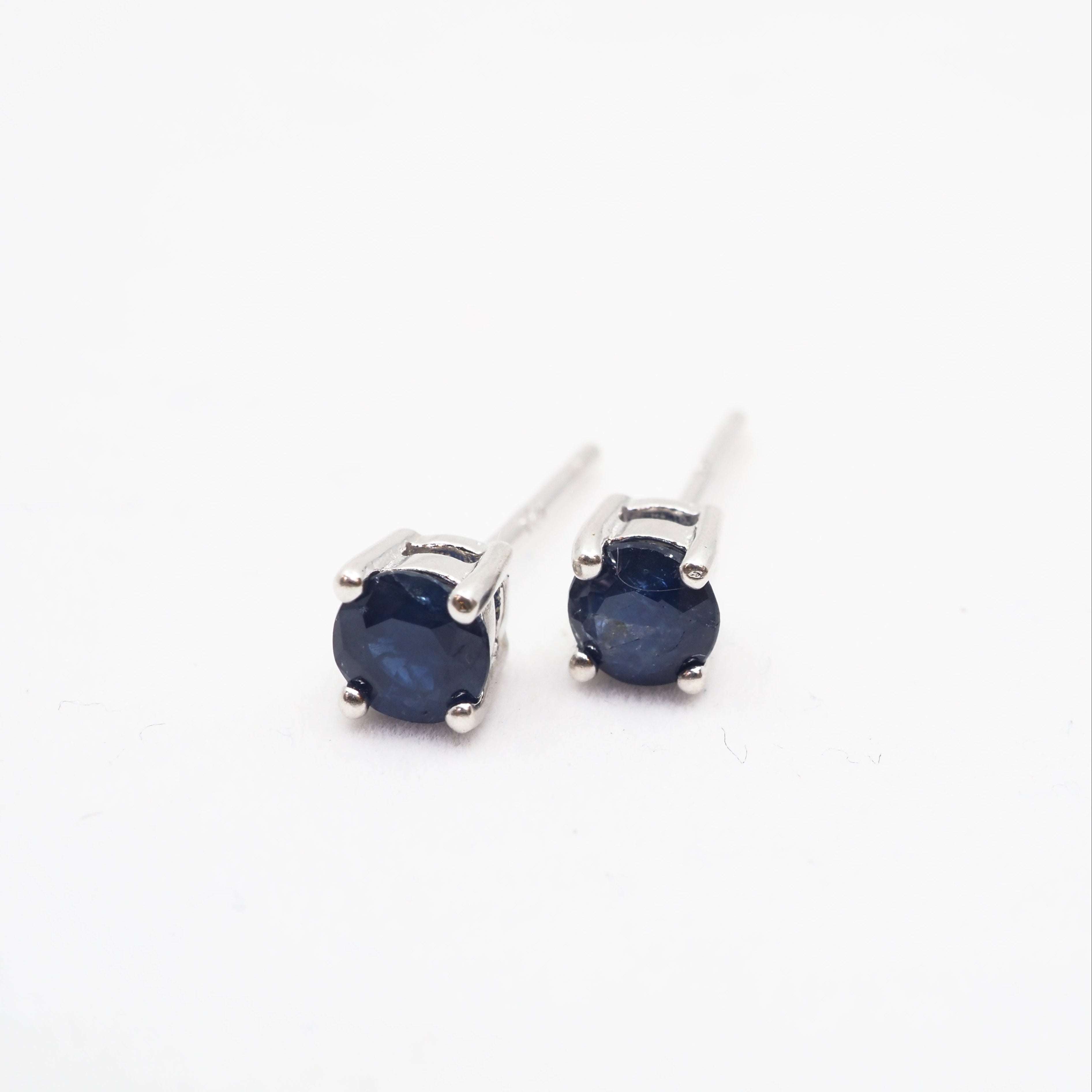 Sapphire Round Prong Studs