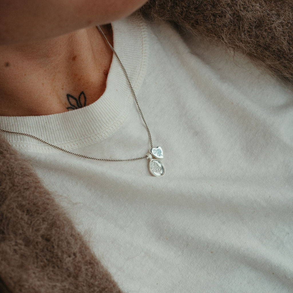Heart Charm Necklace - Sterling Silver
