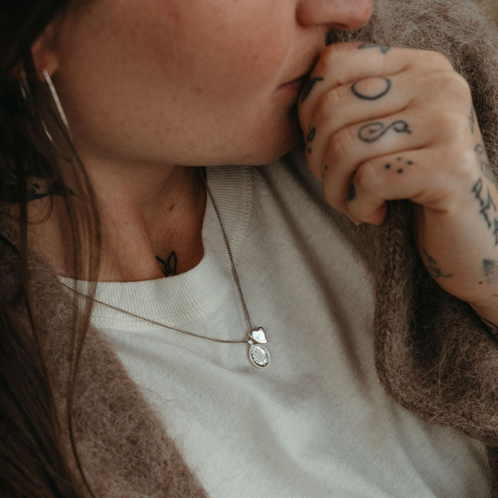 Heart Charm Necklace - Sterling Silver
