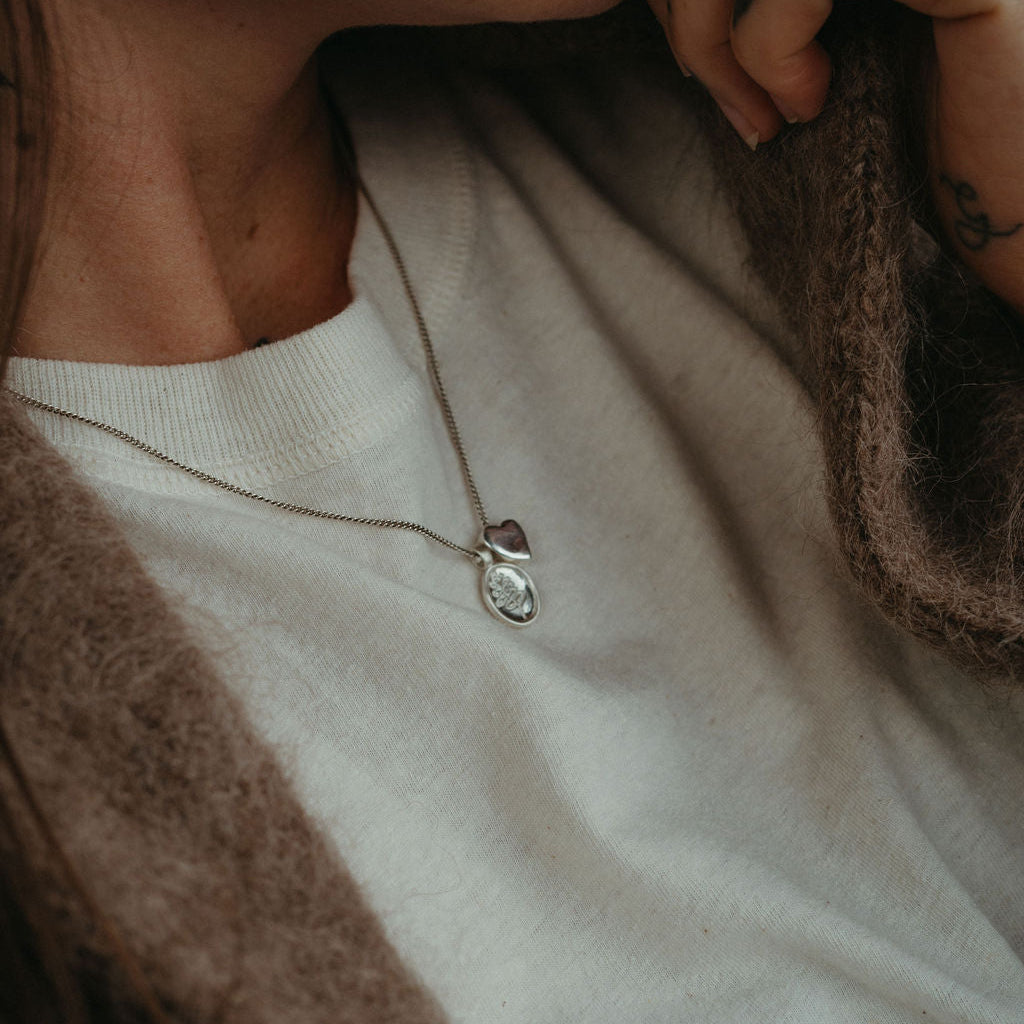 Lupine Charm Necklace - Sterling Silver