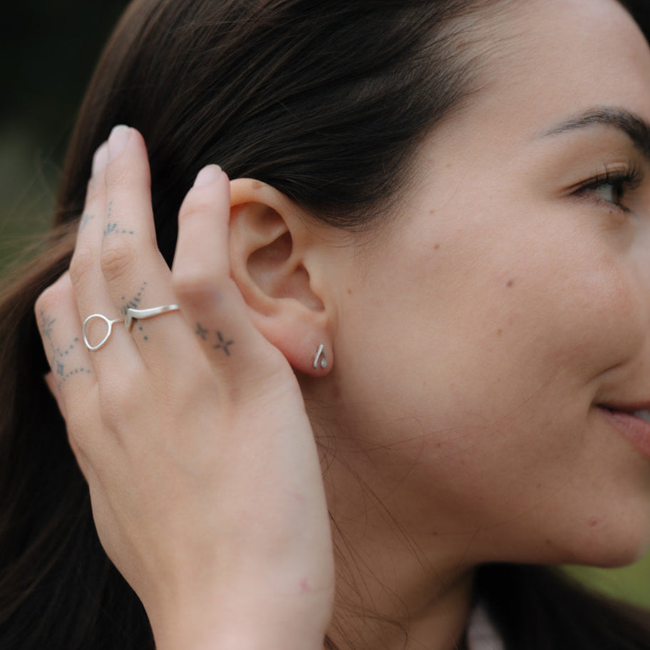 Sterling Silver Wishbone Studs