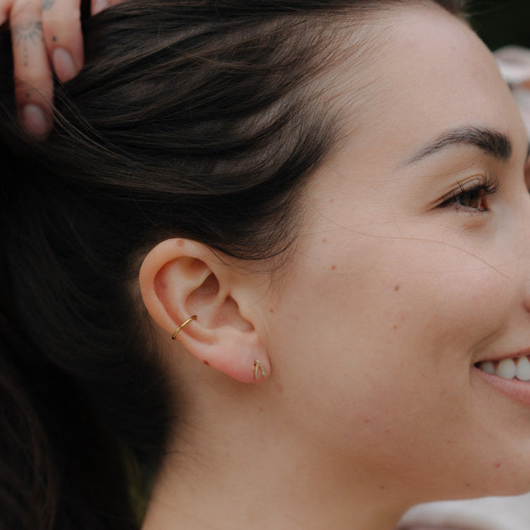 10k Gold Wishbone Earrings