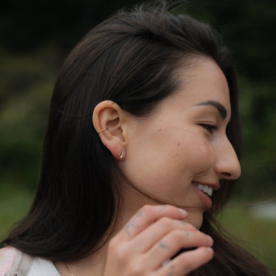 10k Gold Wishbone Earrings