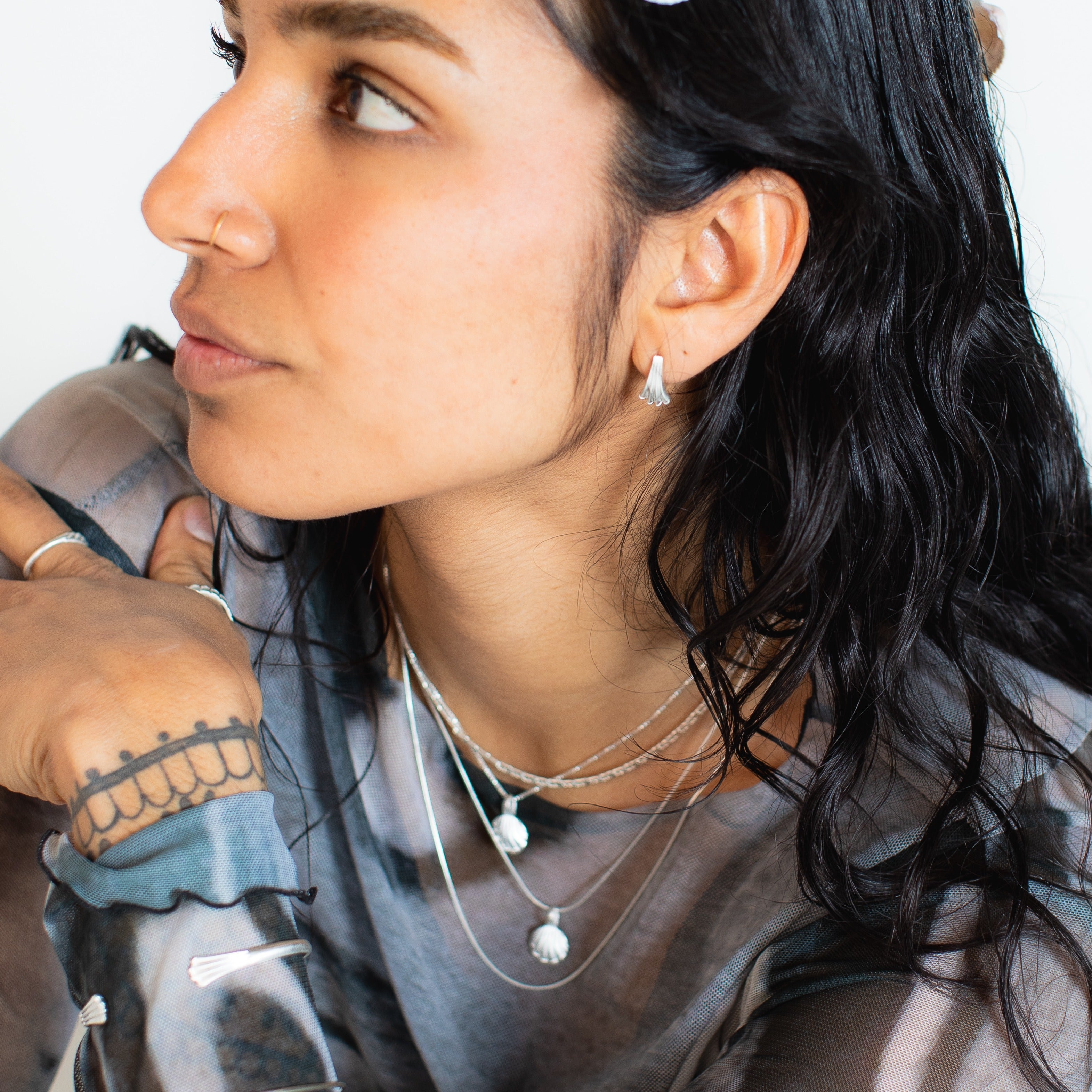 Sterling Silver Meridian Studs