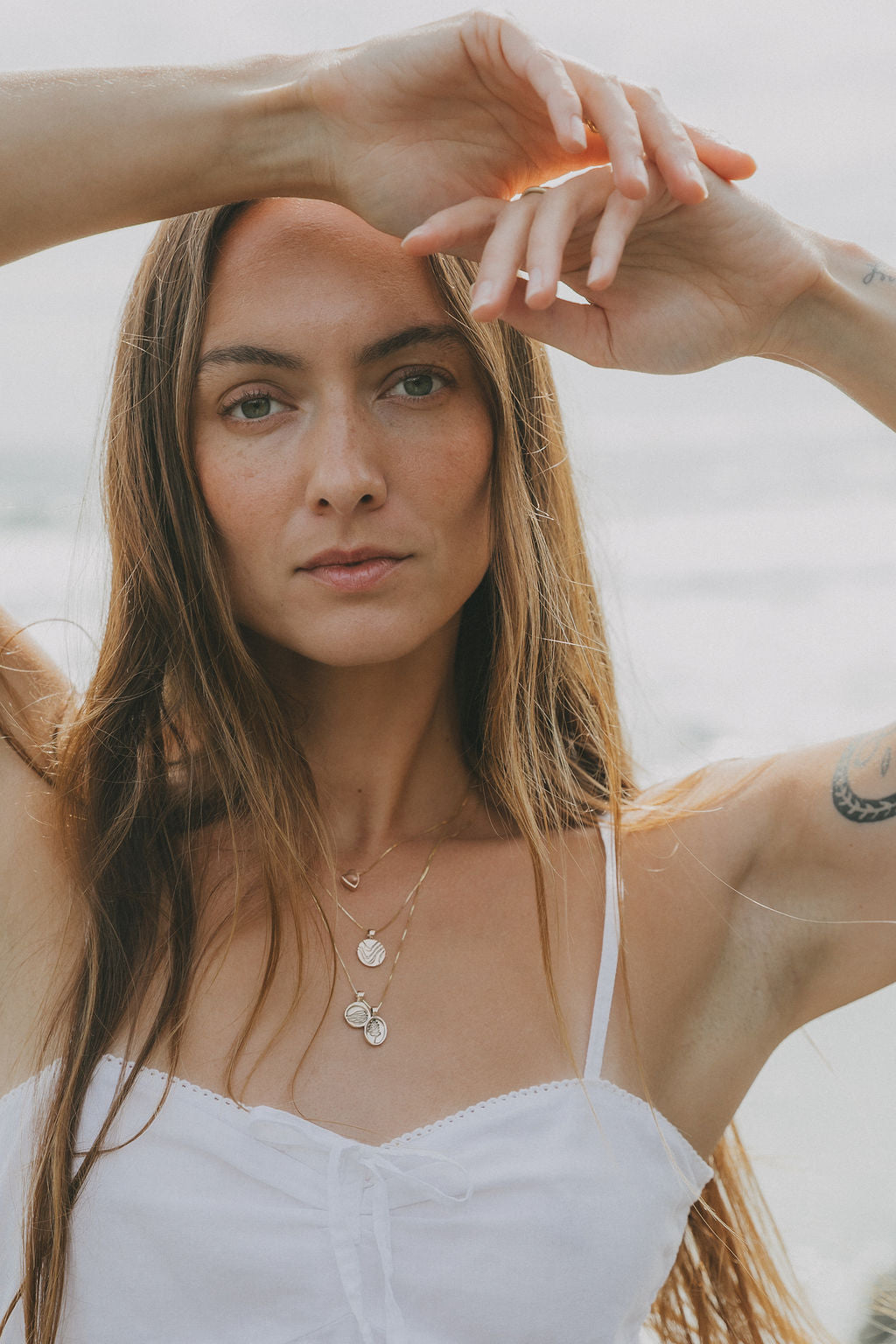 Wave Love Charm Necklace - 10k Gold