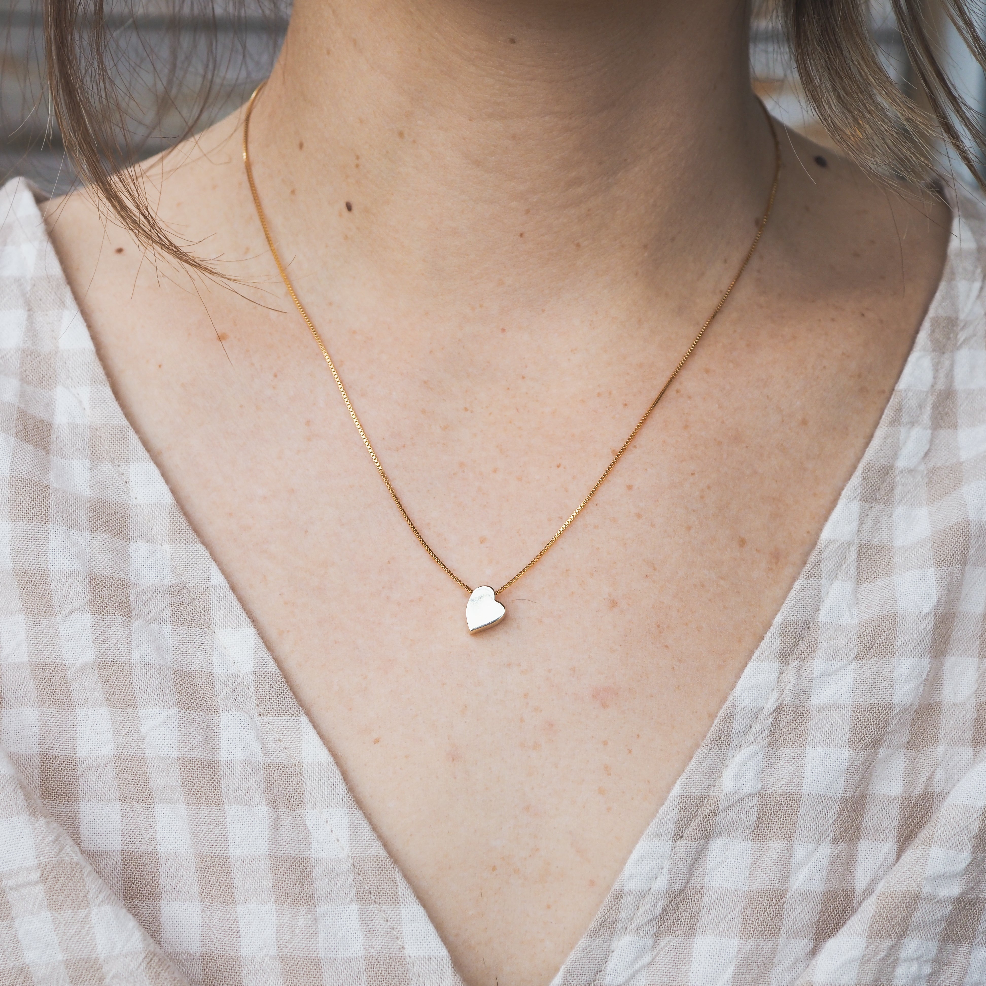 Heart Charm Necklace - Gold Plated